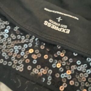 Express Black Sequin Embellished Skirt